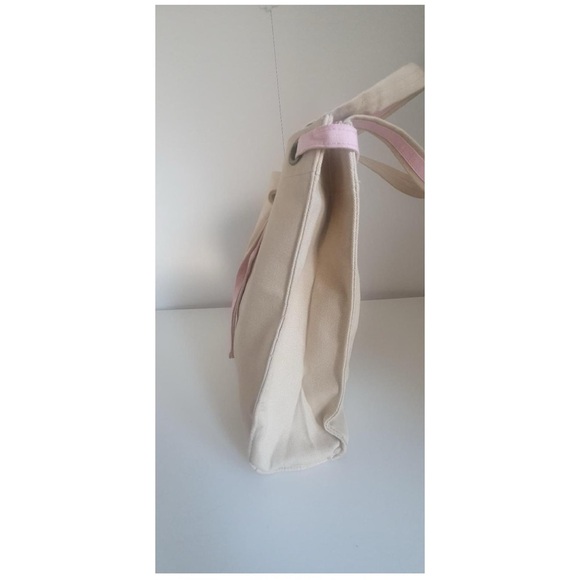 Yves Saint Laurent Beige and Pink Canvas Tote - Picture 8 of 10
